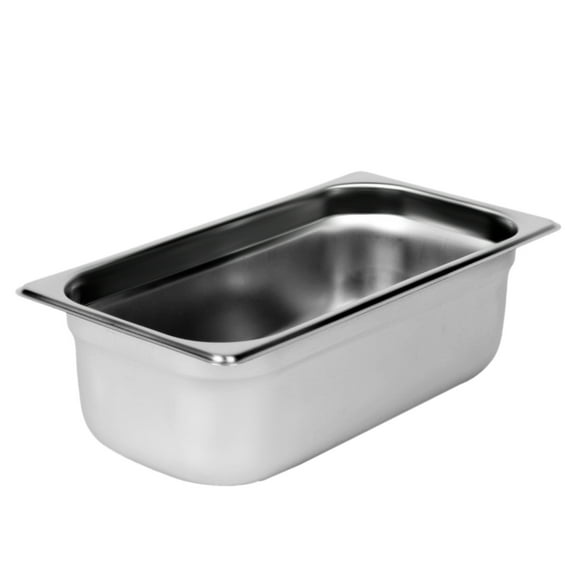 Excellante third size 4 inch deep 24 gauge anti jam pans, comes in each
