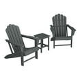 thumbnail image 3 of WestinTrends Highland 3-Piece Outdoor Patio HDPE Adirondack Chair With Cup Holder and Table Set, Gray, 3 of 16