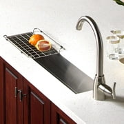 Houzer Contempo Trough 32 inch Stainless Steel Undermount Single Bowl Bar Sink with Strainer & Grid - CTB-3285