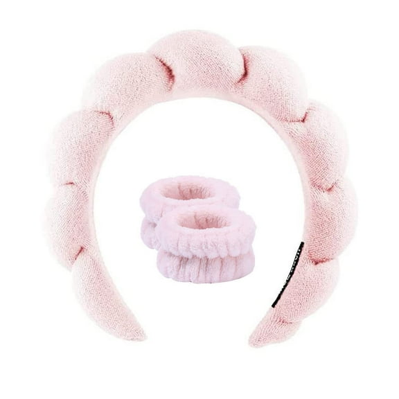 3 PCS Spa Headband Wrist Washband Set Mimi and Co Spa Headband for Women Spa Headbands Fabric Makeup Headband Face Washing Makeup Removal Shower Facial Mask Versed Headband Cute Head Band For Skincare