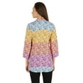 thumbnail image 5 of Bimba Button Down Tunic Casual Printed 3/4th Sleeves Loose Fit Rayon Tunic Long Shirt Top For Women, 5 of 7