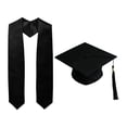 thumbnail image 1 of DOMELAY Graduation Cap Academic Cap Mortarboard Gathering Gift Creative Cosplay Holidays Black Stole, 1 of 9