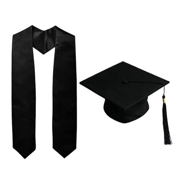 Birrete de graduación con borla, accesorio para ceremonia, regalo de fin de año, birrete académico Estola negra