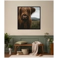thumbnail image 2 of Kate and Laurel Framed Wall Art Print Close Up of Scottish Highland Cattle Baby SQ by Michael Schauer, 33 x 33, Svelte Noir Black Frame, Rustic Farmhouse, Animal Art for Wall Decor, 2 of 8