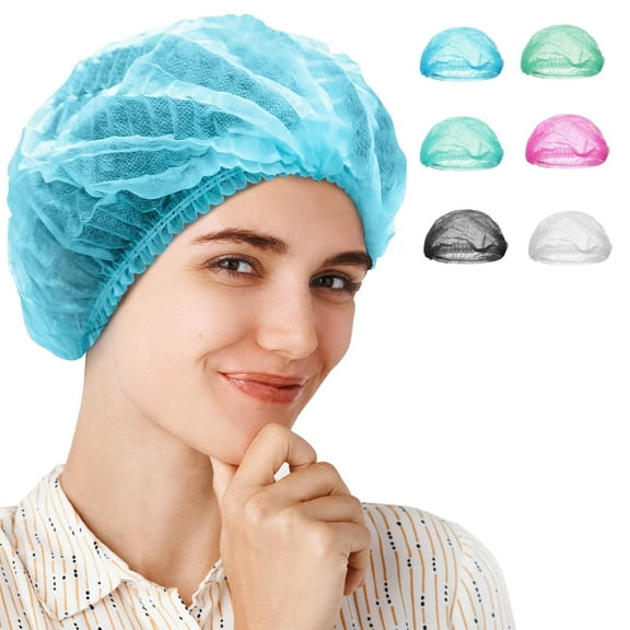 Blue Disposable Bouffant Caps, Spunbond Polypropylene Medical Hair Covers, 1000 Count, 21 in