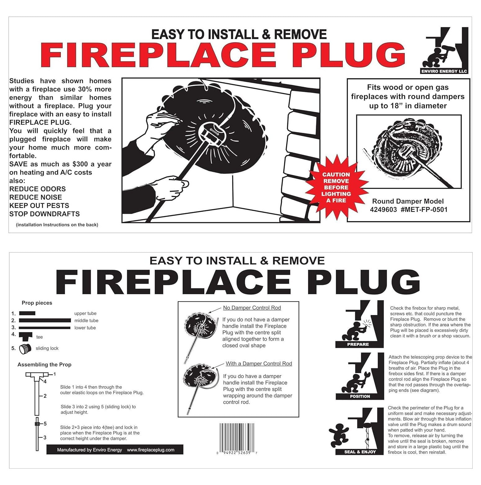 Fireplace Plug 18 in. Round