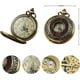 thumbnail image 5 of Reloj de bolsillo mecánico de cuerda manual para hombre, diseño hueco de grano de madera Steampunk Vintage con cadena y caja, 1 ud., 5 of 5