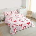 thumbnail image 3 of Homewish Cute Cartoon Bowtie Bedding Comforter Set,Sweet Candy Cane Twin Comforter Sets,Red Bow Ribbon Bedding Set For Girls Kids,Breathable Home Decor Reversible,2-Piece, 3 of 8