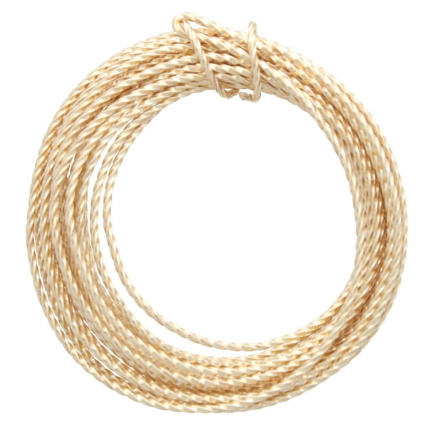 The Beadsmith Twisted craft Wire Wire Elements Soft Temper 18 gauge 8 Yard coil gold color Beading Wire Used for Jewelry Making Wire
