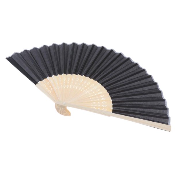 Compartimientos de Mano Macarena Ventilador plegable de mano con Caja de Regalo Negro