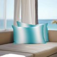 thumbnail image 3 of Turquoise White Ombre Lumbar Pillow Covers 20x12 Inch Set of 2, Abstract Art Modern Teal Gradient Waterproof Outdoor Pillow Covers, Decorative Cushion Pillowcases for Couch, Sofa, Bed, Garden, Patio, 3 of 9