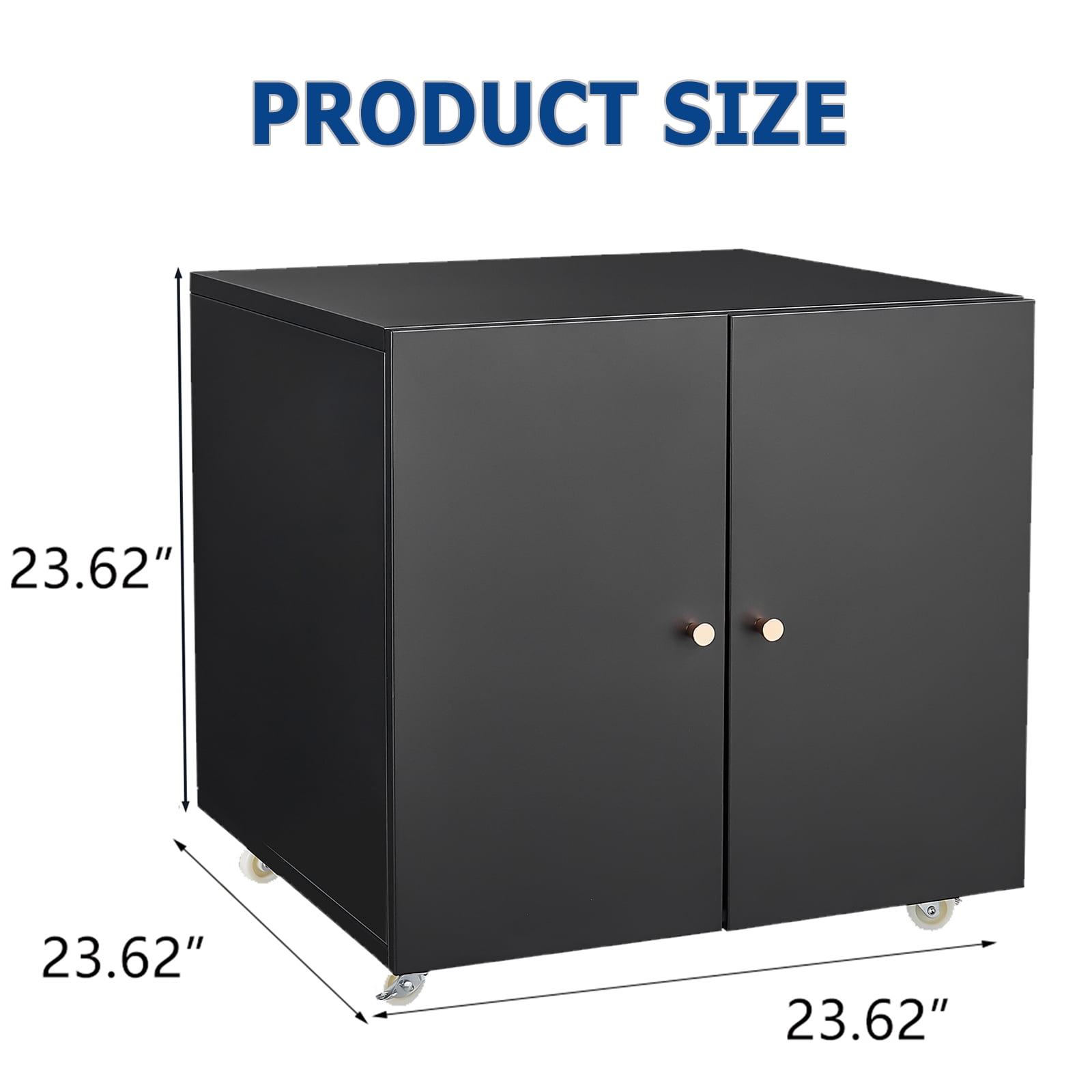 Tzou Steel Printer Cabinet with Wheels - Mobile Printer Stand with Adjustable Shelf & Storage for Home Office, Compact File Cabinet for Small Spaces