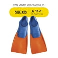 thumbnail image 2 of FINIS Long Floating Fins - Swimming Fins for Men, Women, and Kids - Swim Flippers to Improve Body Alignment - Swim Fins for Swimming Accessories - Blue/Orange, XXS (Jr. 11-1), 2 of 7