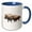 Blue/White, variant on 3drose, Usa, Wyoming, Yellowstone National Park. Bison in Winter., 11oz Two-tone Red Mug