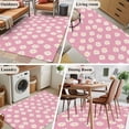 thumbnail image 5 of 3'x5' Area Rugs, White Pink Daisy Indoor Outdoor Area Rug for Living Room Bedroom, Spring Summer Floral Farmhouse Washable Bathroom Rugs Kitchen Floor Carpet Mats Home Decor Aesthetic, 5 of 8