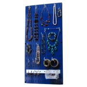 Jewelry Organizer Wall Hanging Jewelry Holder Necklace Rack ?Çô Blue Wall Mounted Jewelry Organizer System