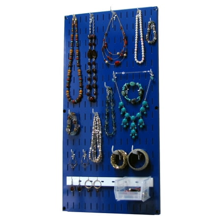 Jewelry Organizer Wall Hanging Jewelry Holder Necklace Rack ?Çô Blue Wall Mounted Jewelry Organizer System