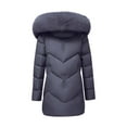 thumbnail image 7 of Juebong Women's Long Winter Puffer Coat Warm Thicken Fleece Lined Down Jacket Heavyweight Quilted Jackets Hooded Parka Outerwear Purple,XXL, 7 of 7