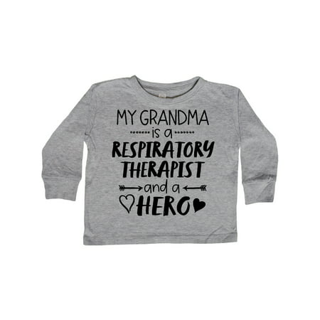

Inktastic My Grandma is a Respiratory Therapist and a Hero Gift Toddler Boy or Toddler Girl Long Sleeve T-Shirt