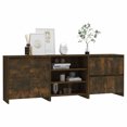 thumbnail image 2 of OnlineGymShop CB23408 29.5 in. Wooden Sideboard with Storage Cabinet & Shelves, Smoked Oak - 3 Piece, 2 of 3