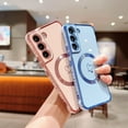thumbnail image 5 of Compatible with Magsafe Case for Samsung Galaxy S21,Heart Pattern Electroplated Design Soft TPU Shockproof Protective Full Camera Lens Protection Magnetic Case for Samsung Galaxy S21-Blue, 5 of 6