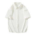 thumbnail image 2 of pstuiky Mangas cortas para hombre, Camisa informal de manga corta con estampado de rayas y cuello vuelto para hombre ropa de hombre xxxxxl, 2 of 4