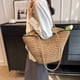 thumbnail image 2 of Bolso de hombro grande de paja para mujer, bolso de mano para playa, bolso de mano para verano, 2 of 5