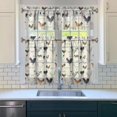 thumbnail image 3 of Kitchen Curtains 36 Inch Short - 3 Panel Set with Cute Farmhouse Egg & Chicken Print, Rod Pocket Window Curtain, 100% Polyester for Rustic Coop, Farm Kitchen, Easy Wash, 3 of 6