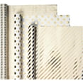 thumbnail image 2 of AllWays Plaza Gold Birthday Wrapping Paper Roll - Mini Roll - 3 Rolls - 17 Inch x 120 Inch Per roll - Gold Design for Birthday, Baby Shower, Wedding, Party, Holiday, 2 of 15