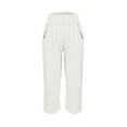 thumbnail image 5 of cfhntfmh Capri Pants for Women Summer Beach Elastic Waist Loose Pants Wide Leg Comfy Pocketed Cropped Pants, 5 of 6