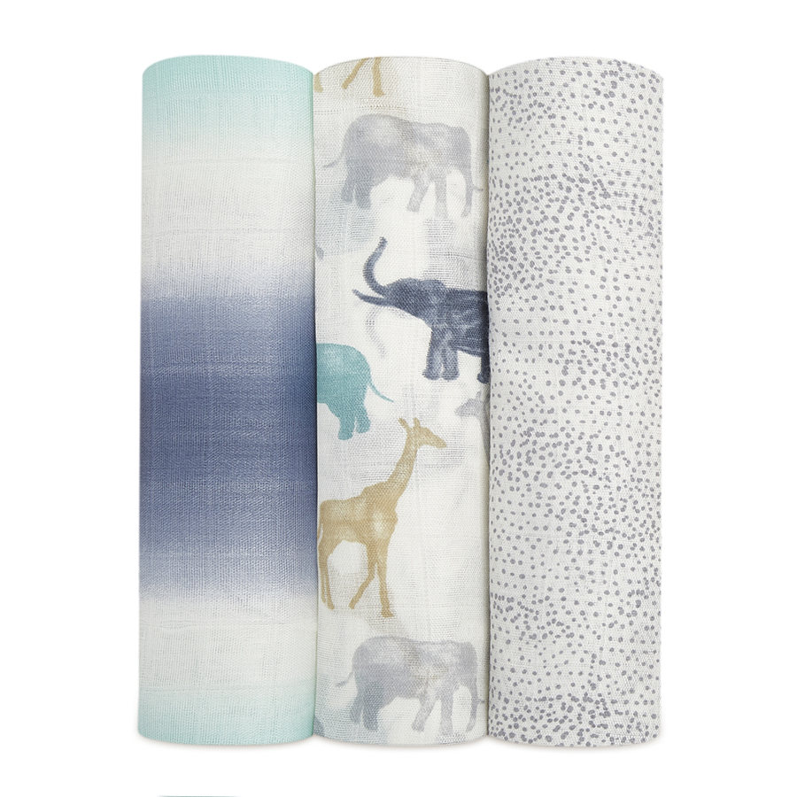 aden + anais, silky soft swaddles, expedition 3pack