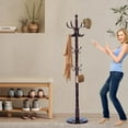 thumbnail image 7 of Wooden coat rack freestanding, 14 Hooks Coat racks stand for Entryway, Adjustable Height Coat Tree for Hats, jacket, Handbags, Vintage heavy duty coat rack, 7 of 7