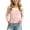Pink, variant on Little Girls Tops Layering Crew Neck Ruffle Loose Pullover Long Sleeve Color Block Casual Trendy Outfits Yellow 3-4Years