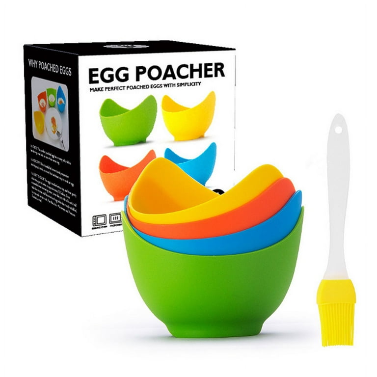 Dropship 4 Pack Egg Poachers Silicone Egg Poaching Cups Non-Stick