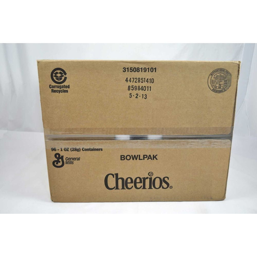 Cheerios Whole Grain Oat Gluten Free Cereal Bowlpak, 1 Ounce -- 96 per Case.