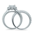 thumbnail image 4 of BERRICLE Sterling Silver Halo Wedding Engagement Rings Heart Shaped Cubic Zirconia CZ Heart Insert Ring Set for Women, Rhodium Plated Size 7.5, 4 of 9