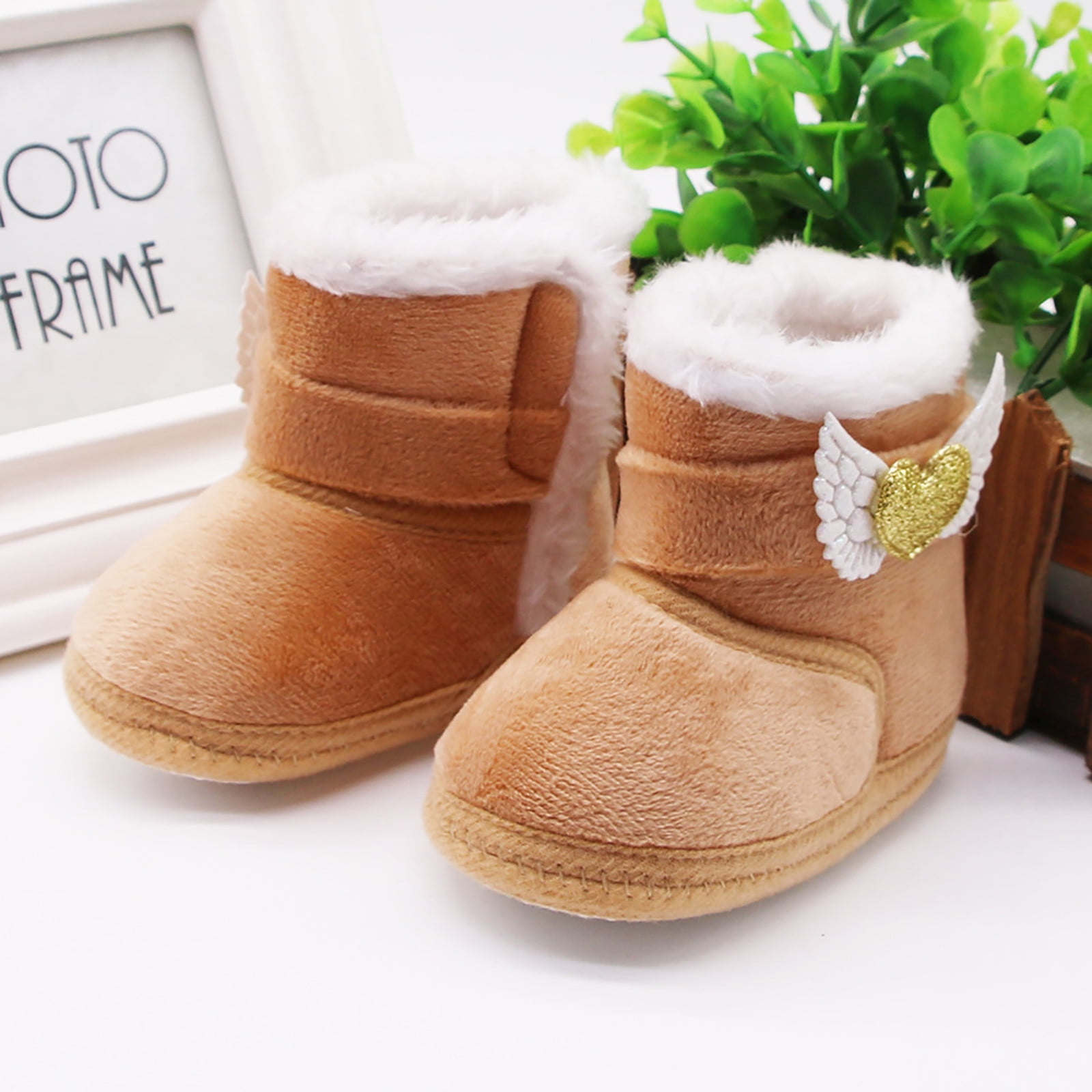 GAP Baby Toddler Boy Size 8 US 25 EU Brown Sherpa-Lined Boots Booties Shoes 