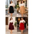 thumbnail image 6 of Moa Collection Women's Plus Size Classic Solid Flared Lightweight Elastic Waist Long Midi A-Line Skirt, Female, 6 of 6