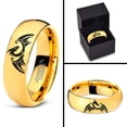 thumbnail image 4 of Tungsten Dragon Dragons Fire Breather Folklore Band Ring 7mm Men Women Comfort Fit 18k Yellow Gold Dome Polished, 4 of 4
