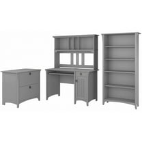 Bush Furniture Salinas Mission Engineered Wood Desk Office Suite in Gray