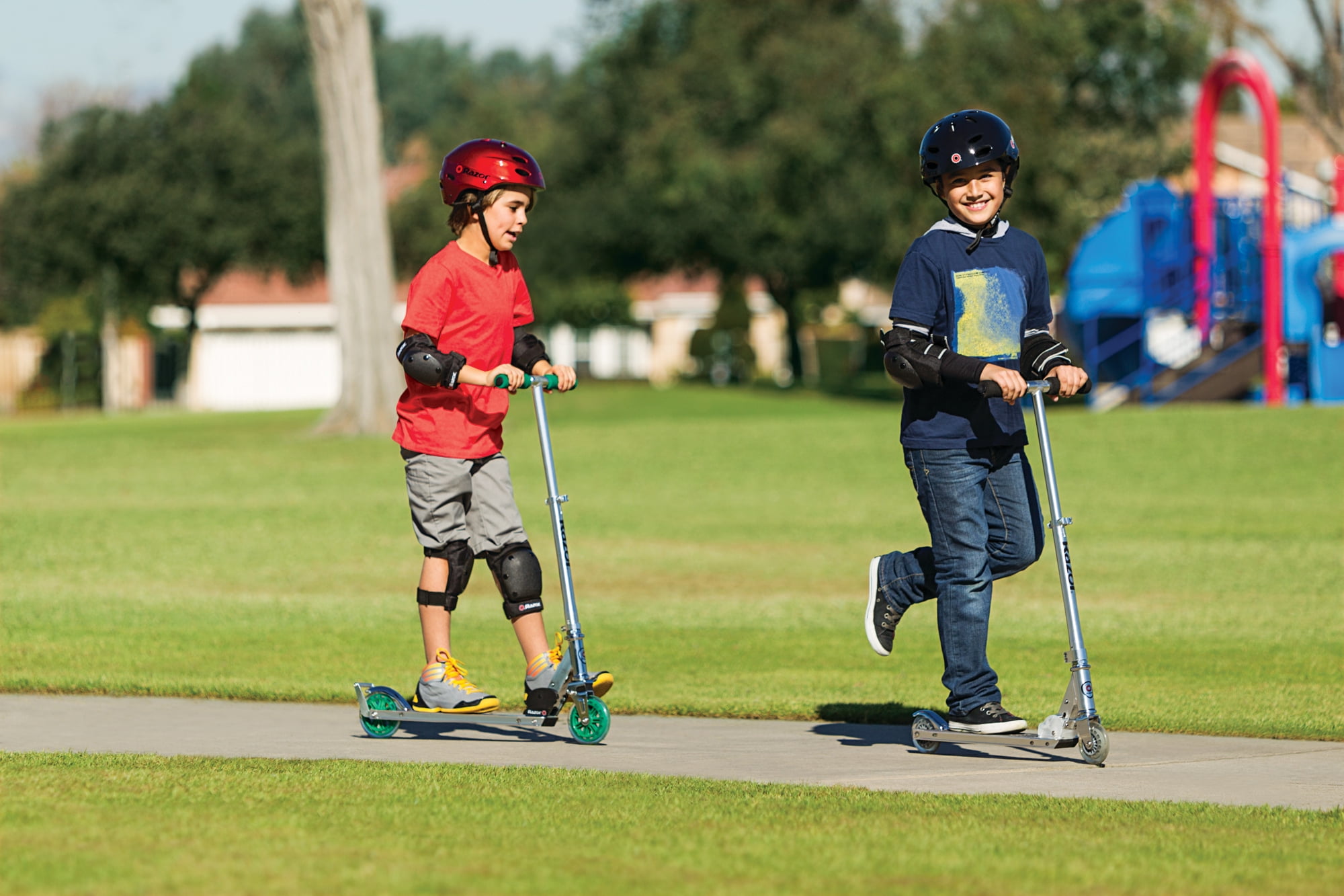 Razor A3 Kids Kick Scooter - Larger Wheels, Front Suspension, Wheelie Bar, Foldable, for Child 5+
