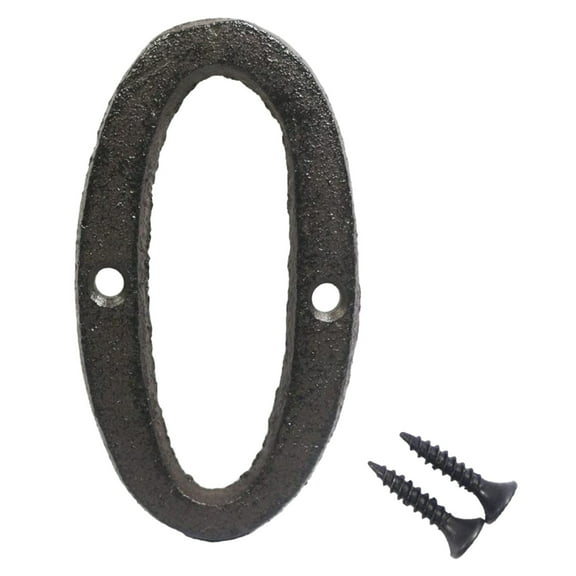 Wrought Iron Metal Number 0 Diy House Address Decor, By Meiiso, Large Inventory!