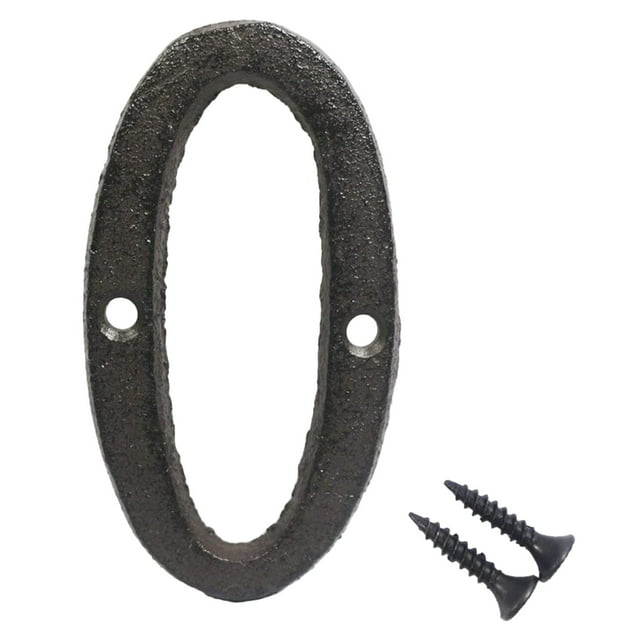 AKEGAMN Clearance! Wrought Iron Cast Iron Number 0 Wrought Iron Cast Iron Number 0, Creative Diy House Address Decor, Metal Number 0 For Mailbox, Rustic Cast Iron Number For Home, Diy House Number 0