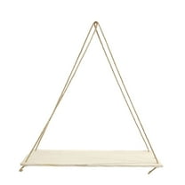 Wood Rope Hanging Floating Shelves , Hanging Shelves for Wall Decor, Window Rope Wood Hanging Plant Shelf, Wall Hanging Rope Shelves for Living Room, Bedroom, Bathroom and Kitchen ( White)