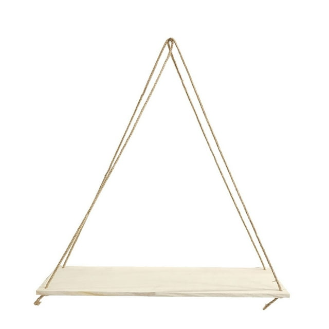 Fiudx Estante Colgante de Madera con Cuerda, Diseño Flotante Vintage, Solución de Almacenamiento Funcional, para Uso Interior o Exterior, Ideal para El Hogar, La Oficina o El Baño, Fácil Instalación,