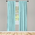 thumbnail image 2 of Ambesonne Expression Curtains, Little One Faces Art, Pair of 28"x63", Pale Blue Teal and Seafoam, 2 of 4
