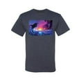 thumbnail image 2 of Wild Bobby, Jumping Whale During Beach Sunset, Animal Lover, Men Graphic Tees, Vintage Heather Navy, 3XL, 2 of 3