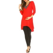 Angle View: Women's Maternity Embellished Tunic Top - Extended Sizes Available