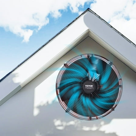 16 Inch Attic Ventilation Fan 2940 CFM Gable Mount with Adjustable Thermostat for Energy Savings