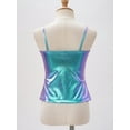 thumbnail image 4 of Yartina Kids Girls' Metallic Camisole Tops Gymnastics Sports Tank Crop Vest Yoga Dance Tshirt Clothes Colorful 10, 4 of 5